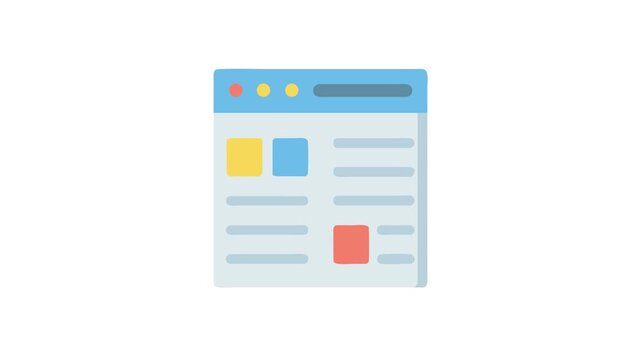 Modern web page interface flat Animation icon illustration
