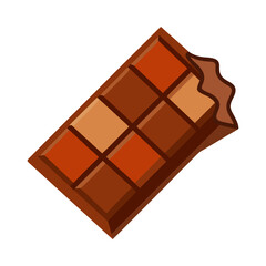 Isolated dark chocolate bar on white background is a delicious gourmet dessert snack