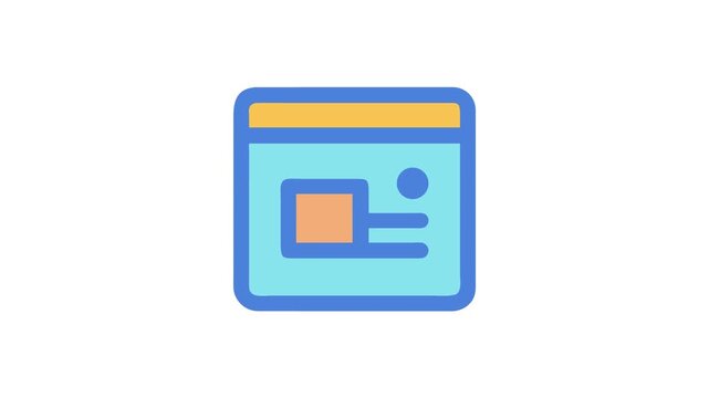 Simple blue webpage display icon with rounded corners and header