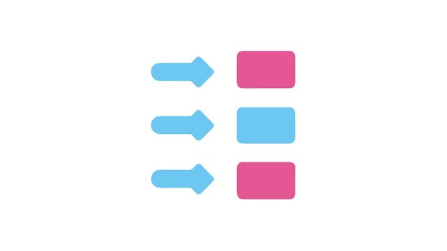Flowchart elements in flat design with arrows and boxes