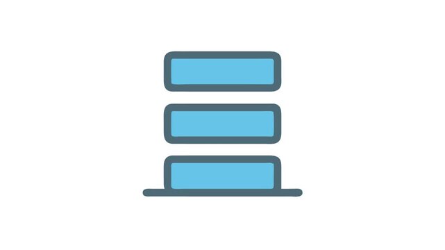 Abstract vertical align icon with rectangle rows element