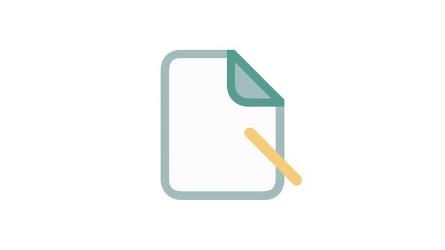 Simple file document and pen illustration on White Background
