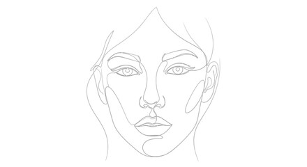 Elegant continuous line drawing of a woman's face expressing subtle beauty through simplicity