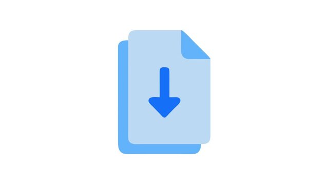 Downloading a document: an icon of file with arrow