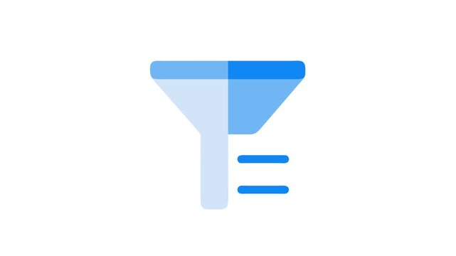 Blue funnel icon representing filter function and data processing