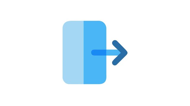 Blue exit icon symbolizing logout or leaving concept design