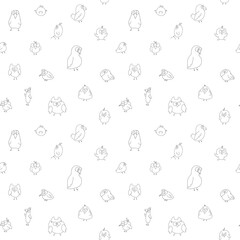 Cute birds seamless pattern. Cute Cartoon birds background. Vector Illustration.