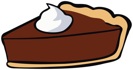 Chocolate Cream Pie Illustration. Editable Color Vector