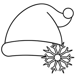 Christmas hat with snowflake outline