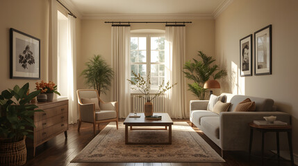 modern living room with fireplace