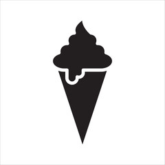 Ice cream icon isolated on a background. Editable strokes, flat design style isolated on white.