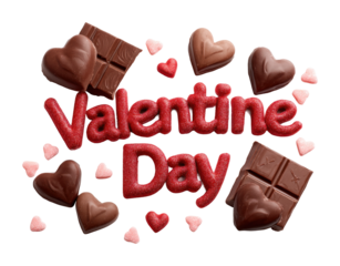 Celebrate valentine’s day with sweet treats and heartfelt gifts isolated on transparent background