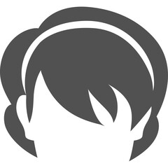 Fototapeta premium Simple Vector Graphic Icon Of A Human Head With Dark Gray Hair And Transparent Background
