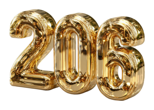 Celebratory event number 206 setup graphic design bright isolated on transparent background