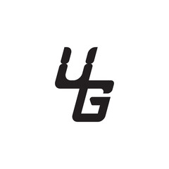 Unique minimalist overlaping UG Initial Bold Logo Alphabet Monogram Simple Design