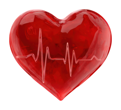 Heartbeat representation in artistic form conceptual isolated on transparent background