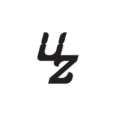 Unique minimalist overlaping UZ Initial Bold Logo Alphabet Monogram Simple Design