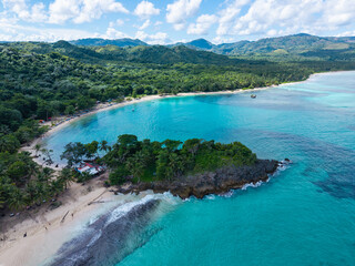 Fototapeta premium Playa Rincón , Dominican Republic, Samana. Beach Drone photo 