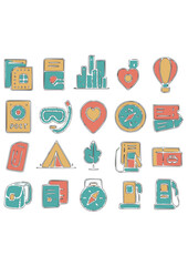 travel icons set