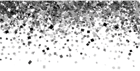 Silver Confetti Falling isolated on a transparent background