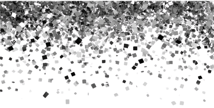Silver Confetti Falling isolated on a transparent background