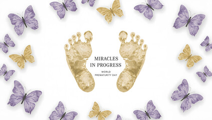 Miracles in Progress - Gold Footprints & Purple Wings