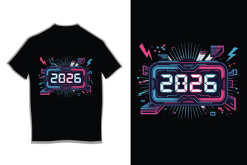 2026 Futuristic Neon Typography Vector