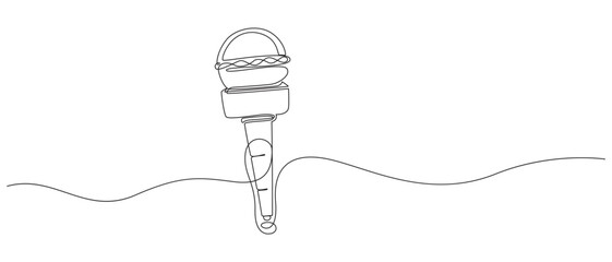 Obraz premium Continuous Line Art of Two Microphones for Audio and Communication,National Press Day concept continuous single line art vector illustration,