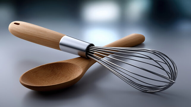 Kitchen tools on a smooth surface for cooking preparation