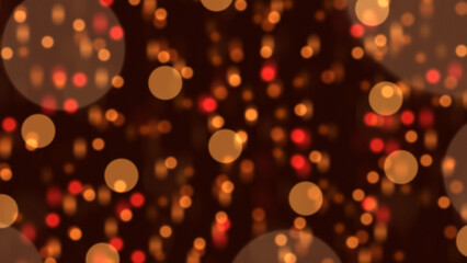 A colorful abstract background featuring blurred light bokeh circles against a red background. The bokeh lights are in colorful, vibrant shades, creating a festive and magical atmosphere