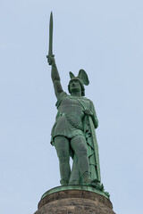 Close-up of Arminius on top of the Hermann Memorial, a monument in the vicinity of Detmold