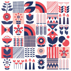 abstract banner, poster, cover, or postcard. geometry Modern scandinavian style, vector illustration