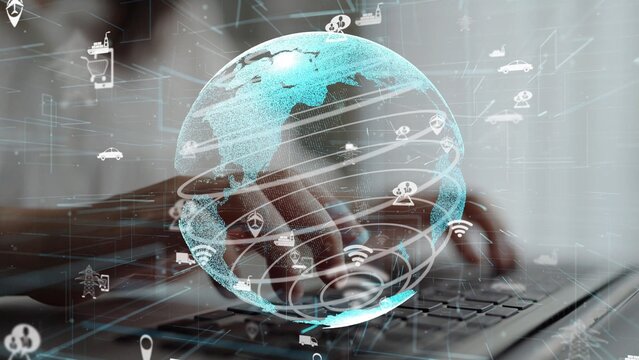 A high-tech visualization depicting a holographic globe and digital connectivity showcases the intersection of technology, communication, and global interaction. Xenic