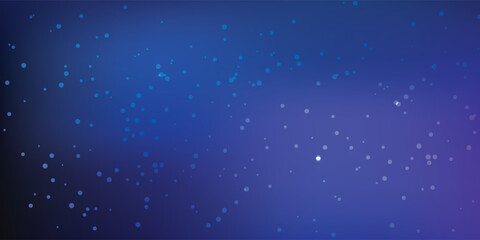 Deep blue and purple gradient background with scattered sparkling white star-like dots.