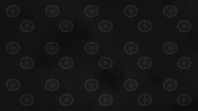 Seamless Repeat Pattern of Winter Solstice Symbols on Grey Grunge Background