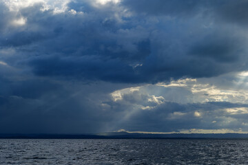 Landscape of Samana Peninsula in Dominican Republic, sunset photo