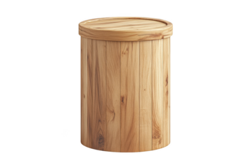 Round wooden side table end table nightstand bedside table made of wood furniture interior design home decor isolated on transparent background