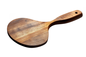Wooden spatula kitchen utensil cooking tool wood turner rustic handmade food prep isolated on transparent background