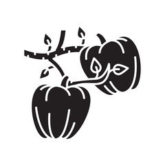 pepper growing black line icon for digital and print projects. Arctic animals.