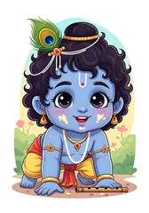 Fototapeta premium Cute Little Lord Krishna