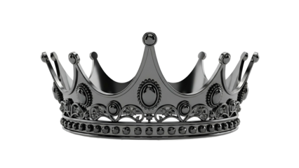 Silver Crown on Transparent Background Elegant Royal Jewelry Accessory