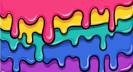 Colorful dripping paint creates an abstract background