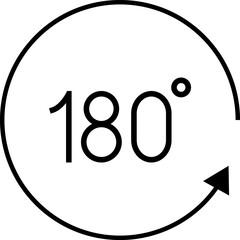 180 Degrees Icon. 180 Degrees vector icon set.