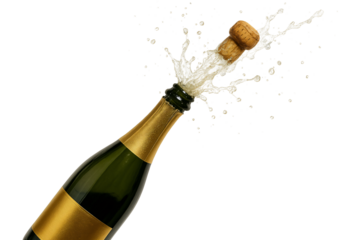 Champagne bottle popping. Celebration and party time.