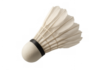 Badminton shuttlecock flying for competitive racket sport, equipment for games and physical activity on transparent background