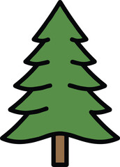 Green pine tree, nature symbol, forest icon, holiday decoration, Christmas graphic, simple vector, seasonal clipart, eco design, tree silhouette, outdoor emblem
