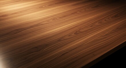 Elegant wooden surface showcasing natural grains and subtle lighting details