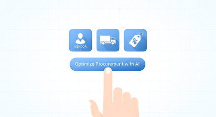 AI-Powered Procurement Optimization with Vendor, Truck, and Tag Icons