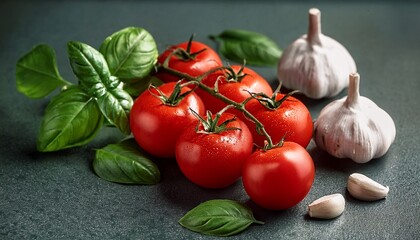 fresh tomatoes garlic basil