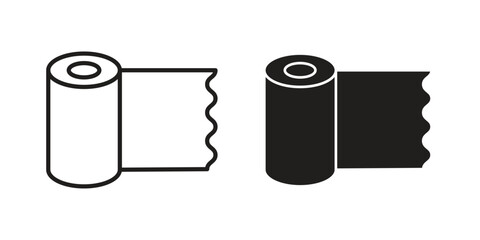 Bandage roll icon illustration, thin line vector, web design sign,